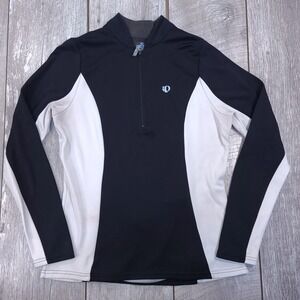 Pearl Izumi Cycling Womens Large Black White Select Series 1/2 Zip Long Sleeve